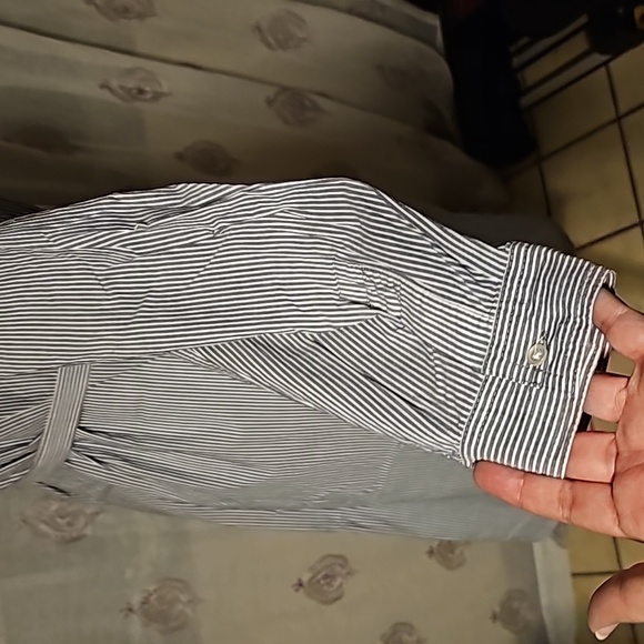 Striped Log Sleeve Shirt Dress - Picture 13 of 16